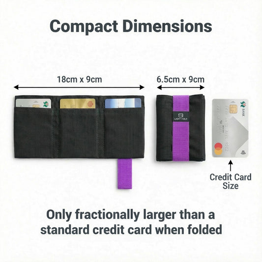 LIGHT FOLD small women wallet only fractionally larger than a standard credit card