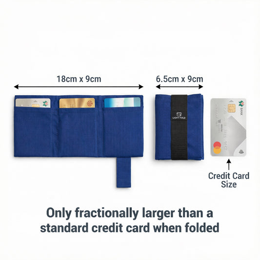 LIGHT FOLD cardholder is real small, just fractionally larger than a standard credit card