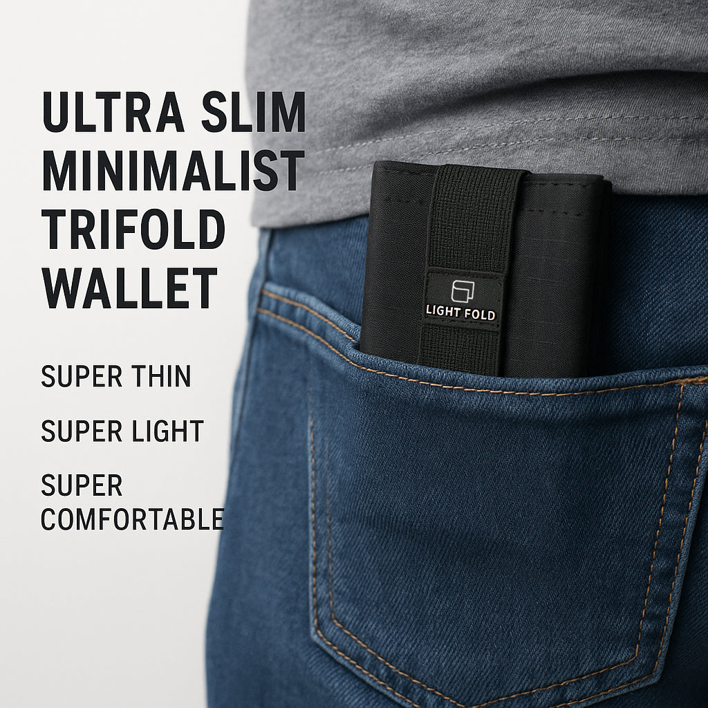 LIGHT FOLD Ultra Slim Minimalist Trifold Wallet