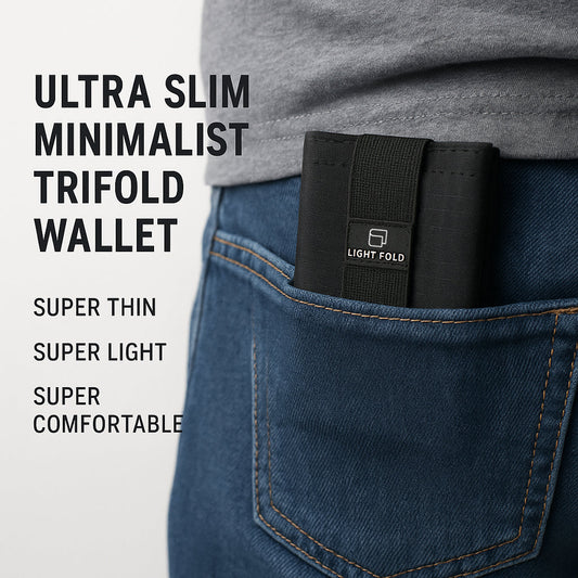 LIGHT FOLD Ultra Slim Minimalist Trifold Wallet