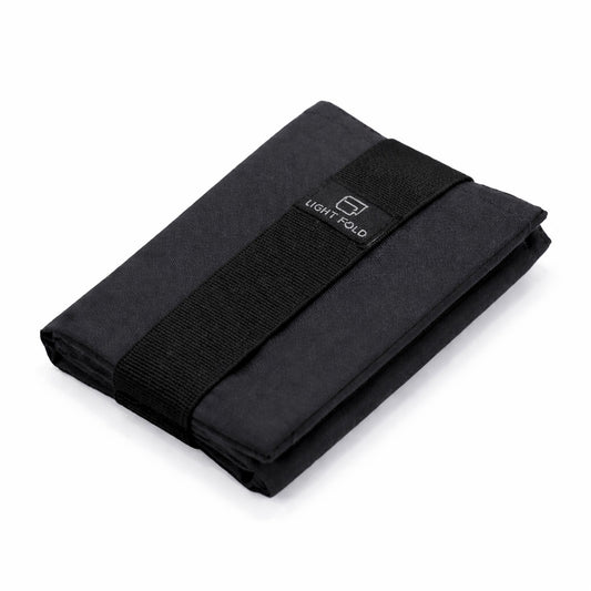 LIGHT FOLD Wallet Black with black elastic strap