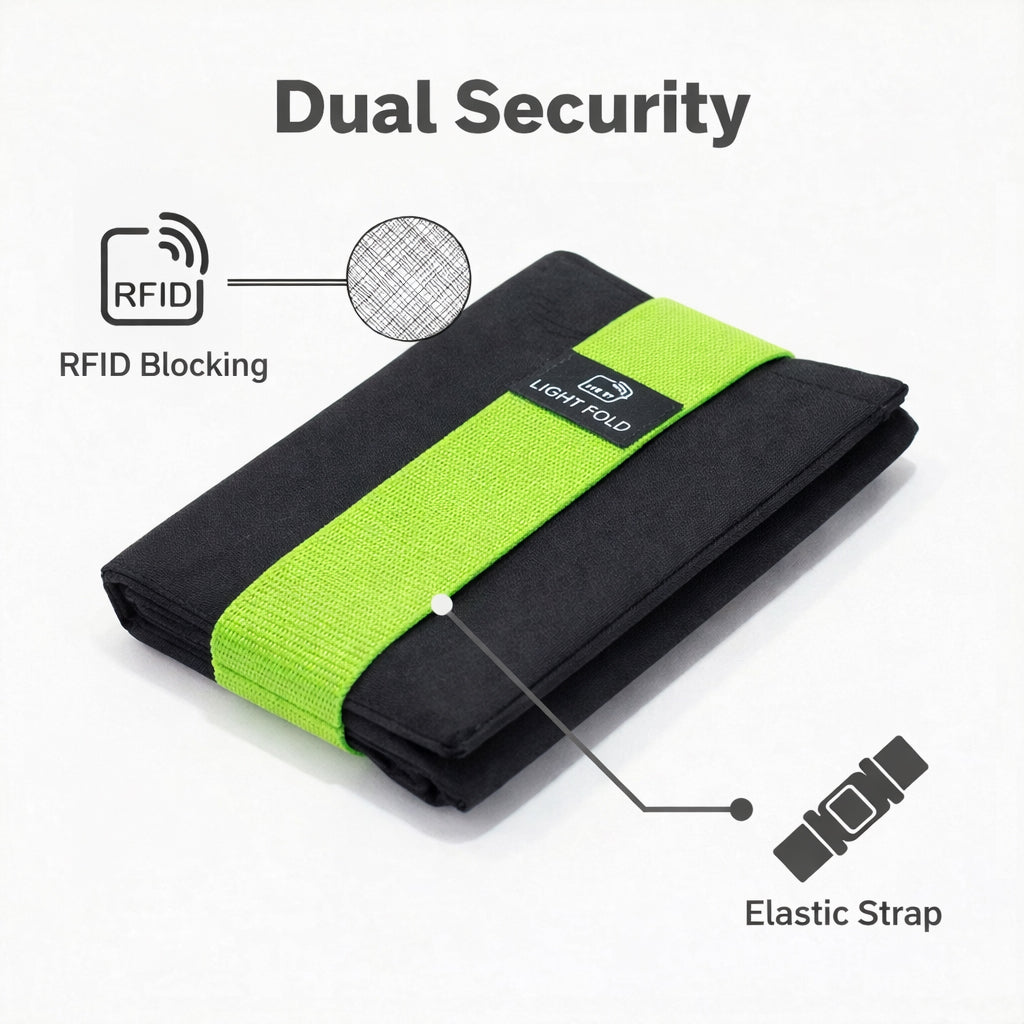 LIGHT FOLD RFID blocking wallet with thin and lightweight features.