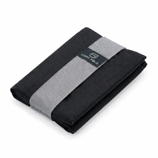 LIGHT FOLD Wallet Black with grey elastic strap