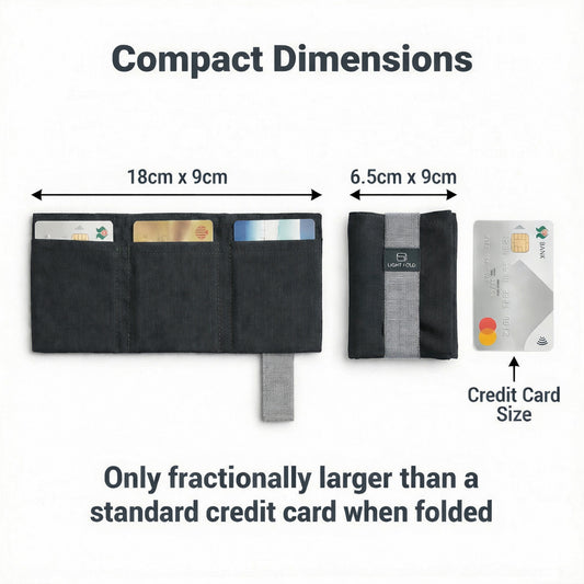 LIGHT FOLD men wallet slim only fractionally larger than a standard credit card