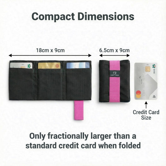 LIGHT FOLD Compact women wallet only fractionally larger than a standard credit card