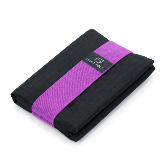 LIGHT FOLD women wallet Black with blue purple strap