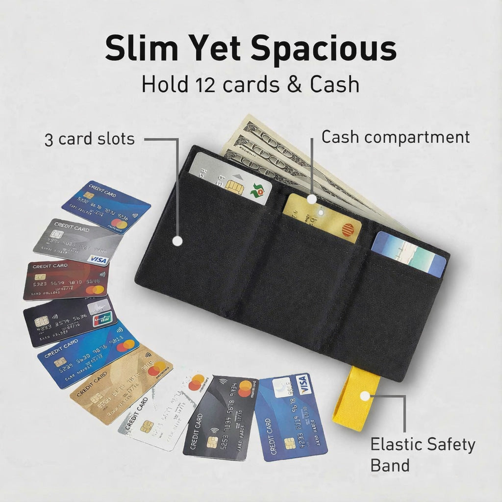 LIGHT FOLD Wallet Slim Ultra-thin yet spacious, 3 card slots and a full-size cash compartment